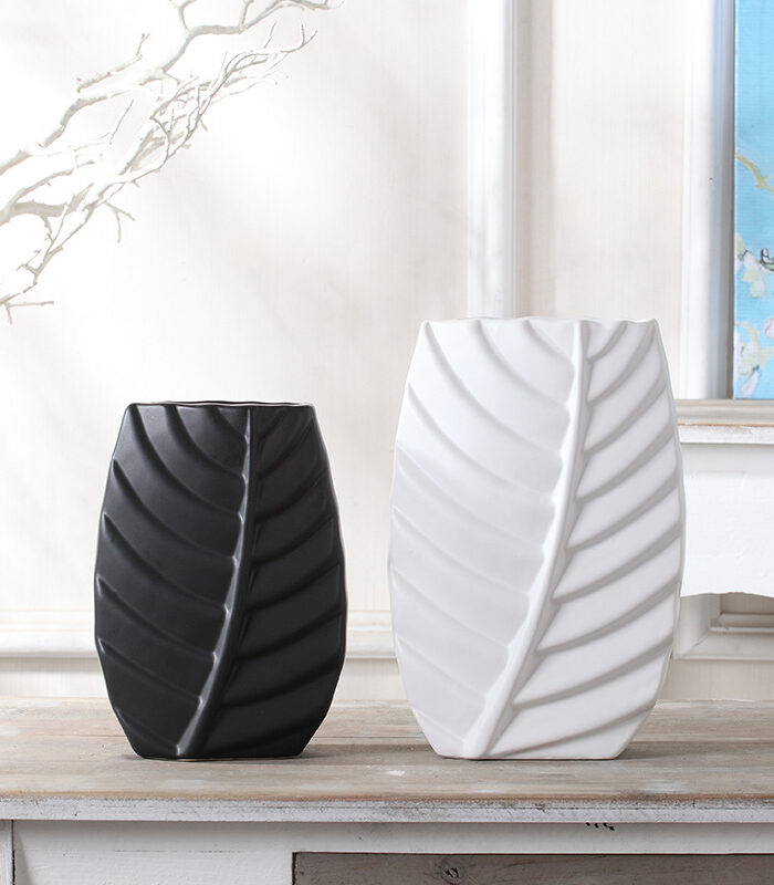 Modern Leaves Shape TV Cabinet Nordic Table Decorations Home Decor Luxury Ceramic Vase