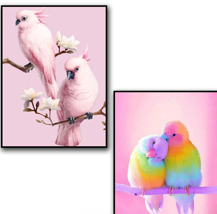 Rubik's Cube Round Diamond Parrot Diamond Painting Living Room Bedroom Brick Hot Decorative Painting