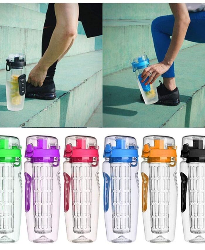 32Oz Fruit Infusing Infuser Water Bottle Water Fruit Bottle BPA Free Plastic Sport Fruit Infuser Water Bottles With Infuser Juice Shaker Drink Bottle Of Water